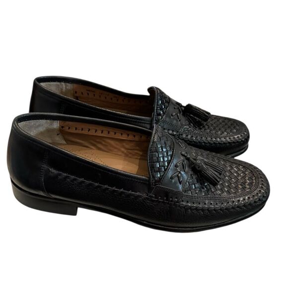 New Florsheim Men\'s Swivel Weave Black Leather Slip-on Loafers 8 8D main image 5